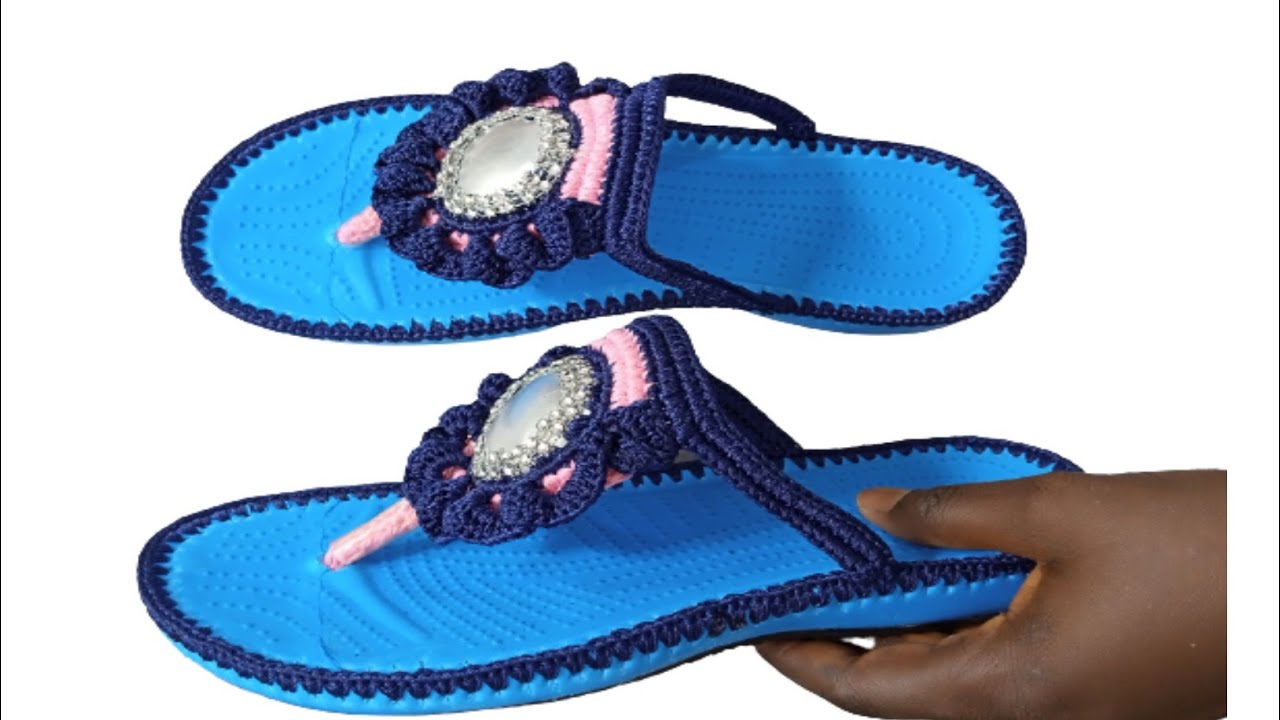 How to crochet sandals with flip-flops sole/flip-flops sandals modification