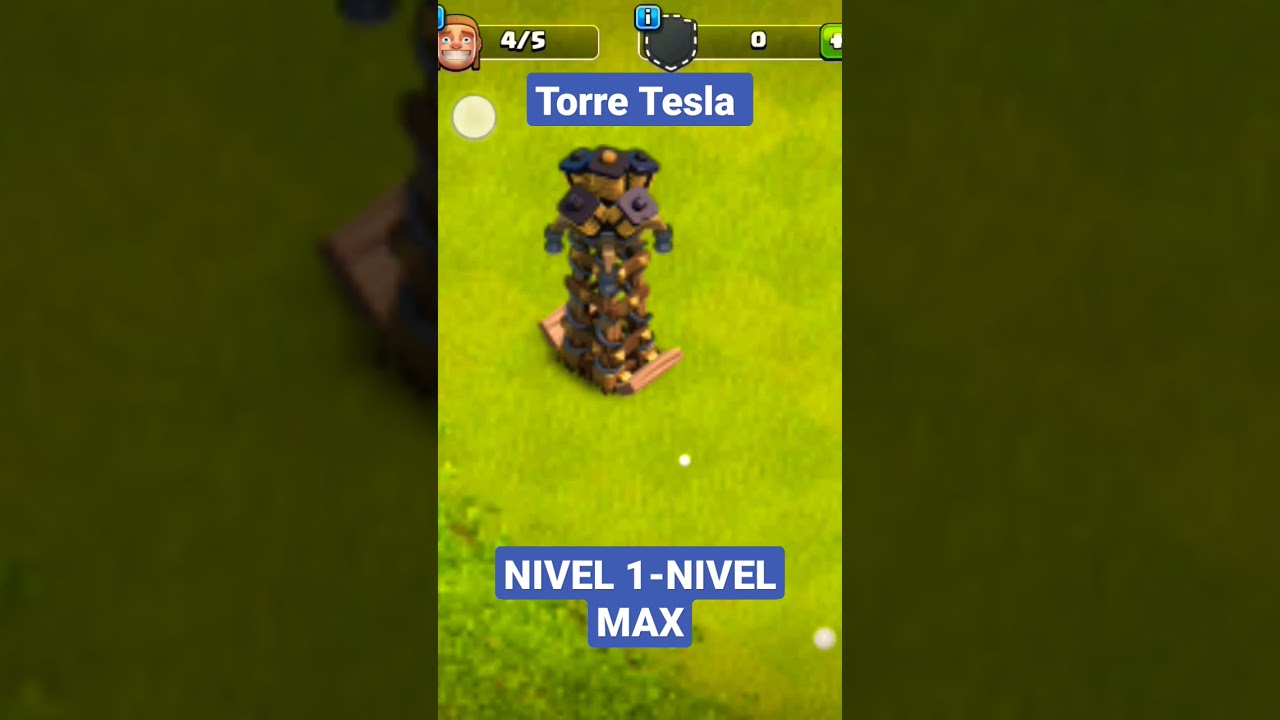 TORRE TESLA NIVEL 1 NIVEL MAX #clasofclans #comenta