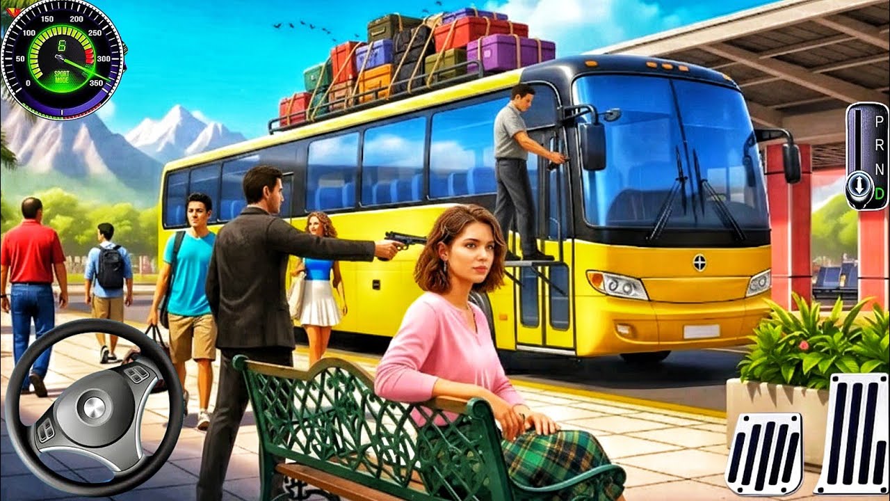 Real Uphill Bus Drive 3D Simulator - Offroad Coach Bus Driving 2025 - Android GamePlay