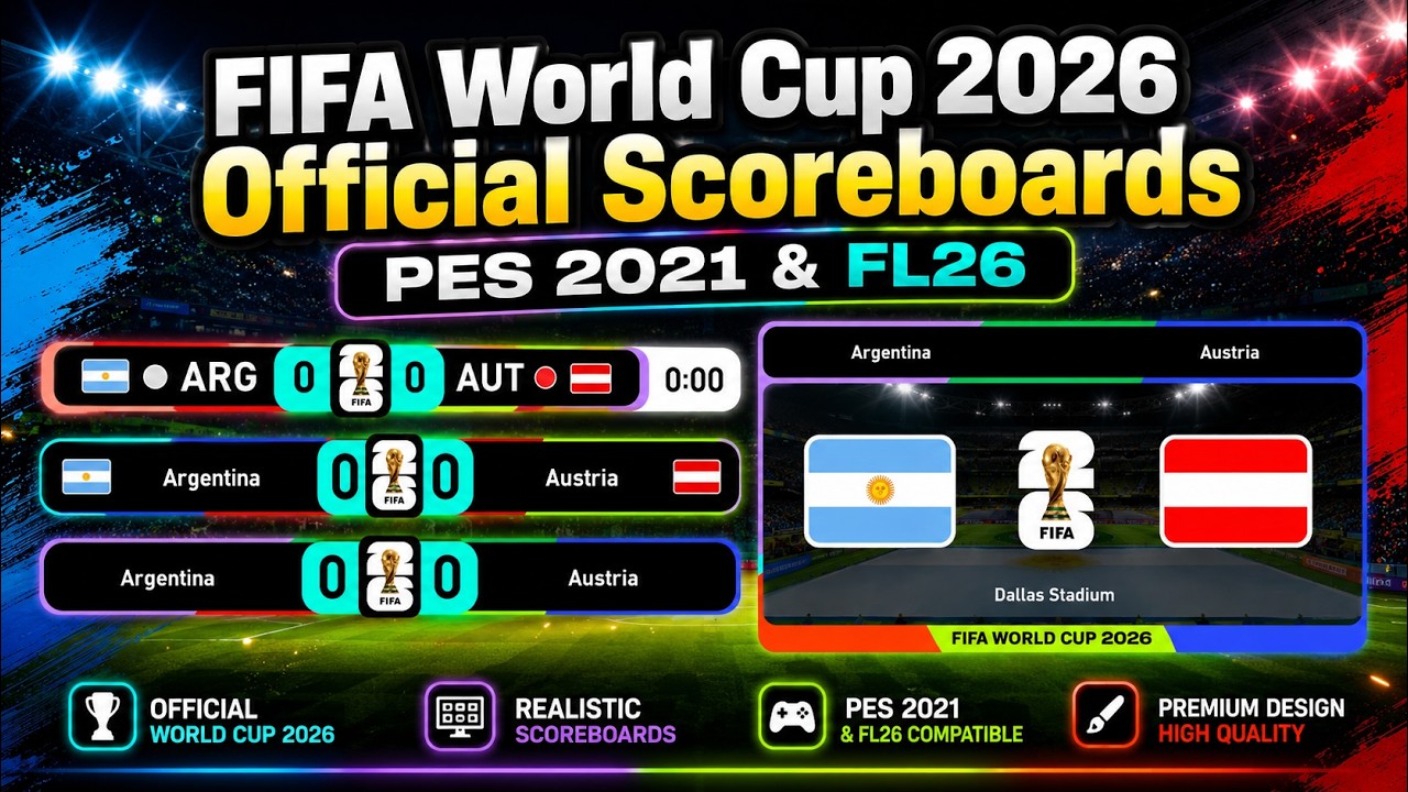 Официальный набор табло Чемпионата мира 2026 года для FL26 и PES 2021