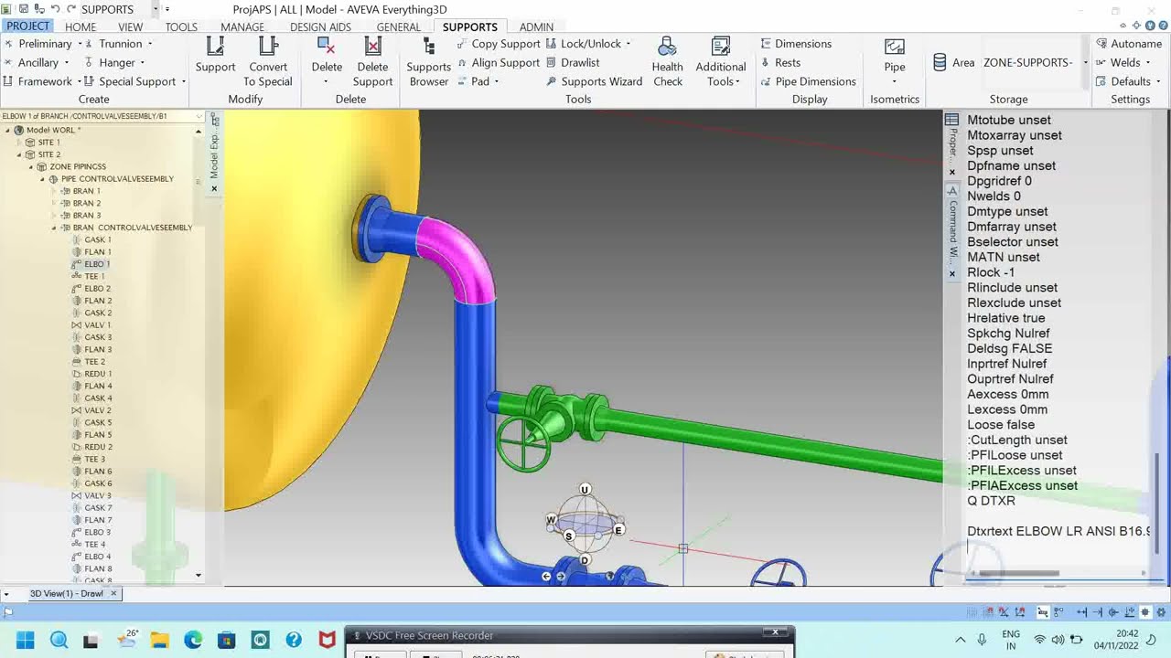 Учебное пособие по монтажу трубопроводов в Aveva E3D (основные команды, часть 1)