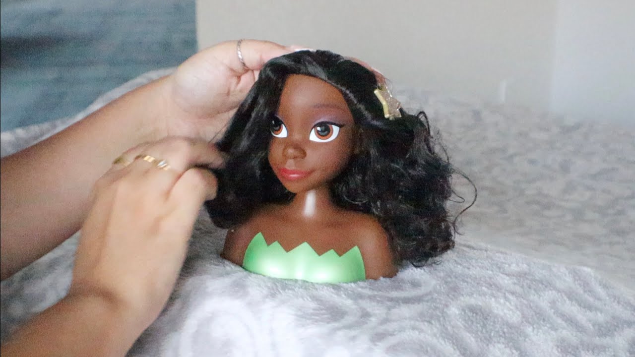 ASMR Styling Princess Tiana's Hair / Relaxing Hair Brushing Sounds, Hair Combing & Rummaging