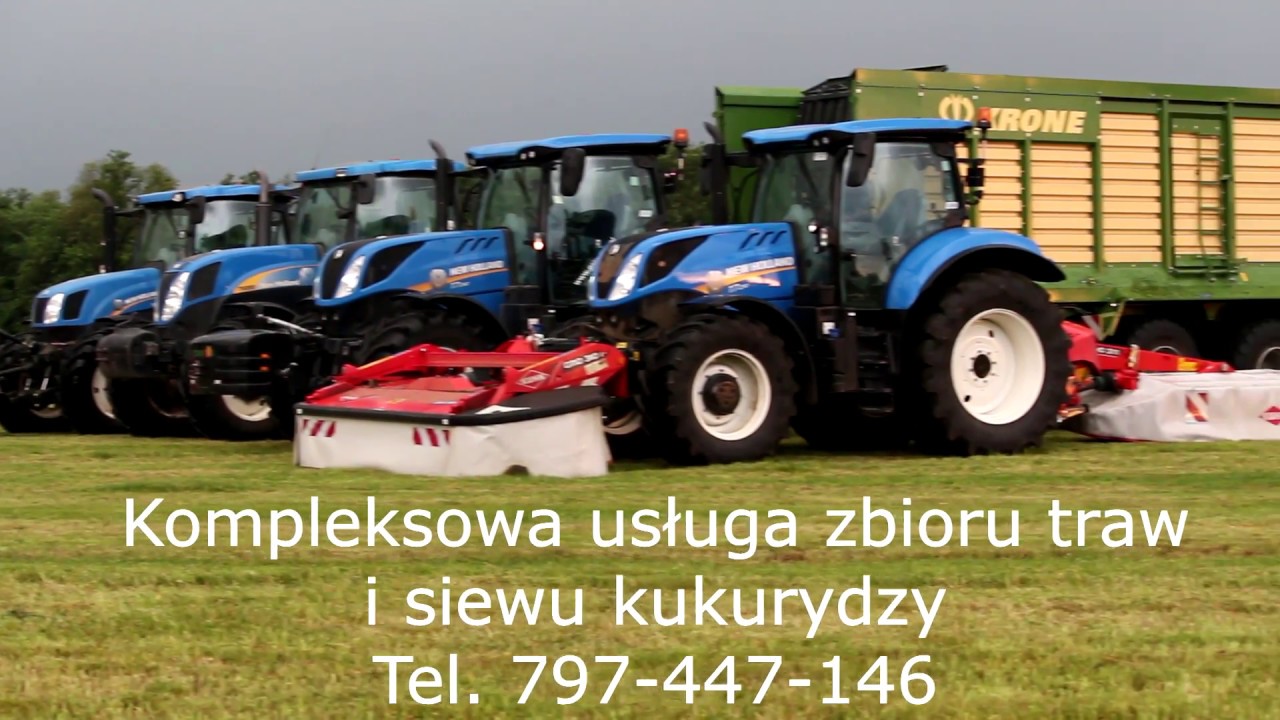 Smerfy w akcji. GR Kraszewscy. Usługowy zbiór traw. DabroLs