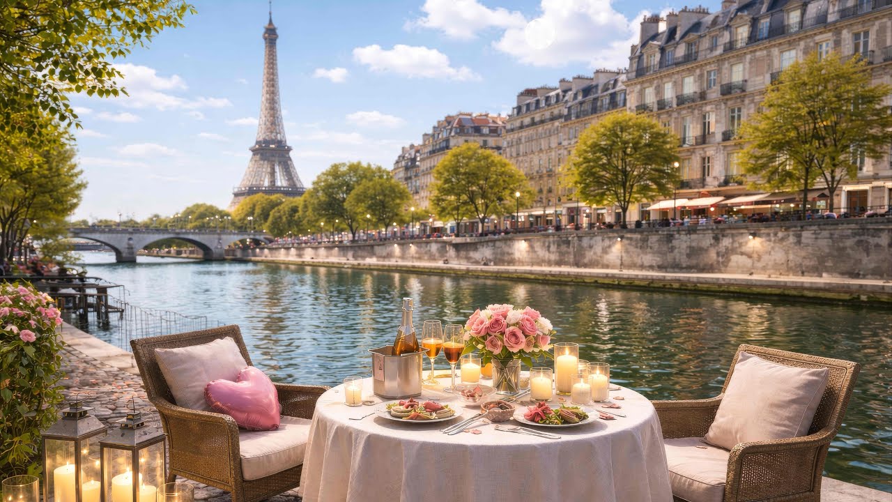 Paris by the River – Inspiring Electric Guitar and violin Ambience | Relaxing 4K Cinematic Escape
