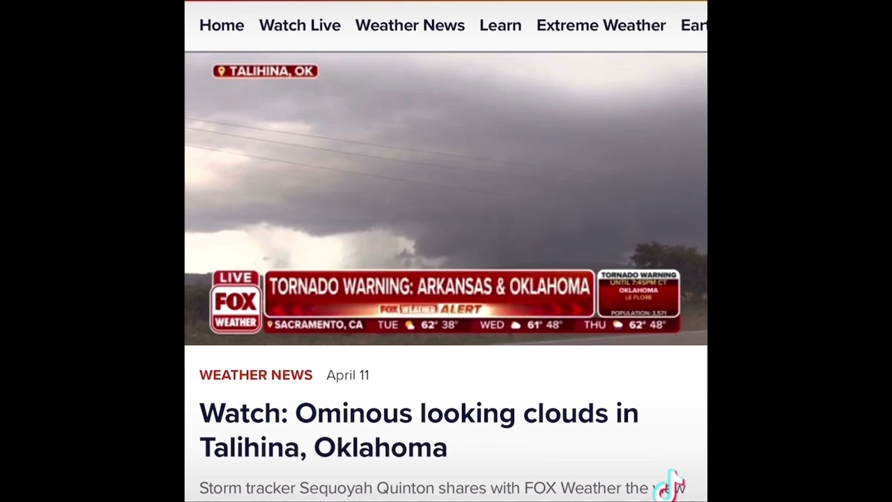Brief Tornado Near Talihina,Ok
