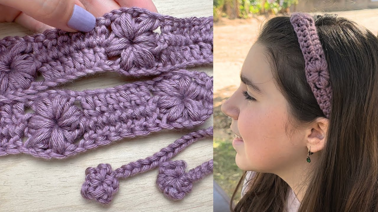 Tiara de crochê flor Cecilia, facil, rapida e economica/ Faixa de cabelo de croche/Crochet headband