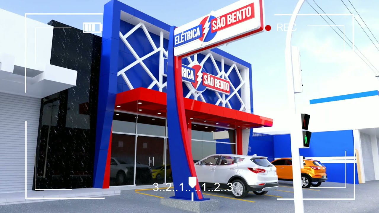 #fachada  de #acm  - #sketchup  - Projeto - Projeto 3D Elétrica União