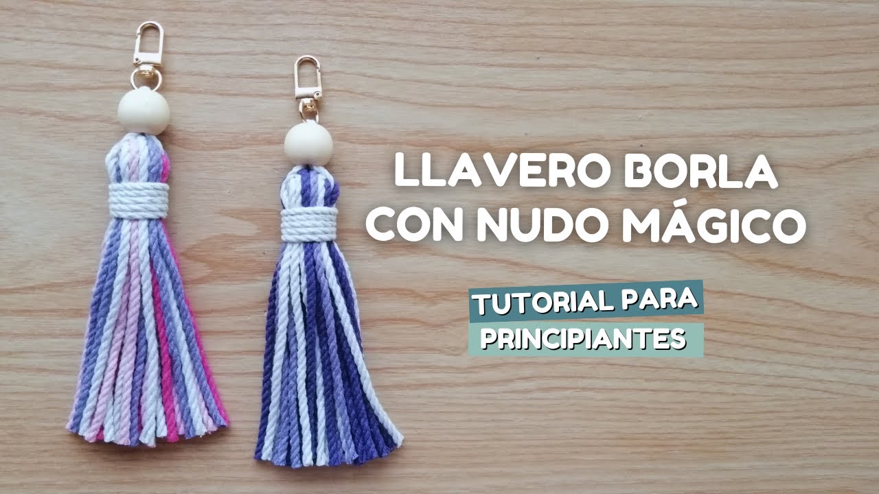 Llavero borla en macramé para principiantes 💕 Proyecto rápido y sencillo