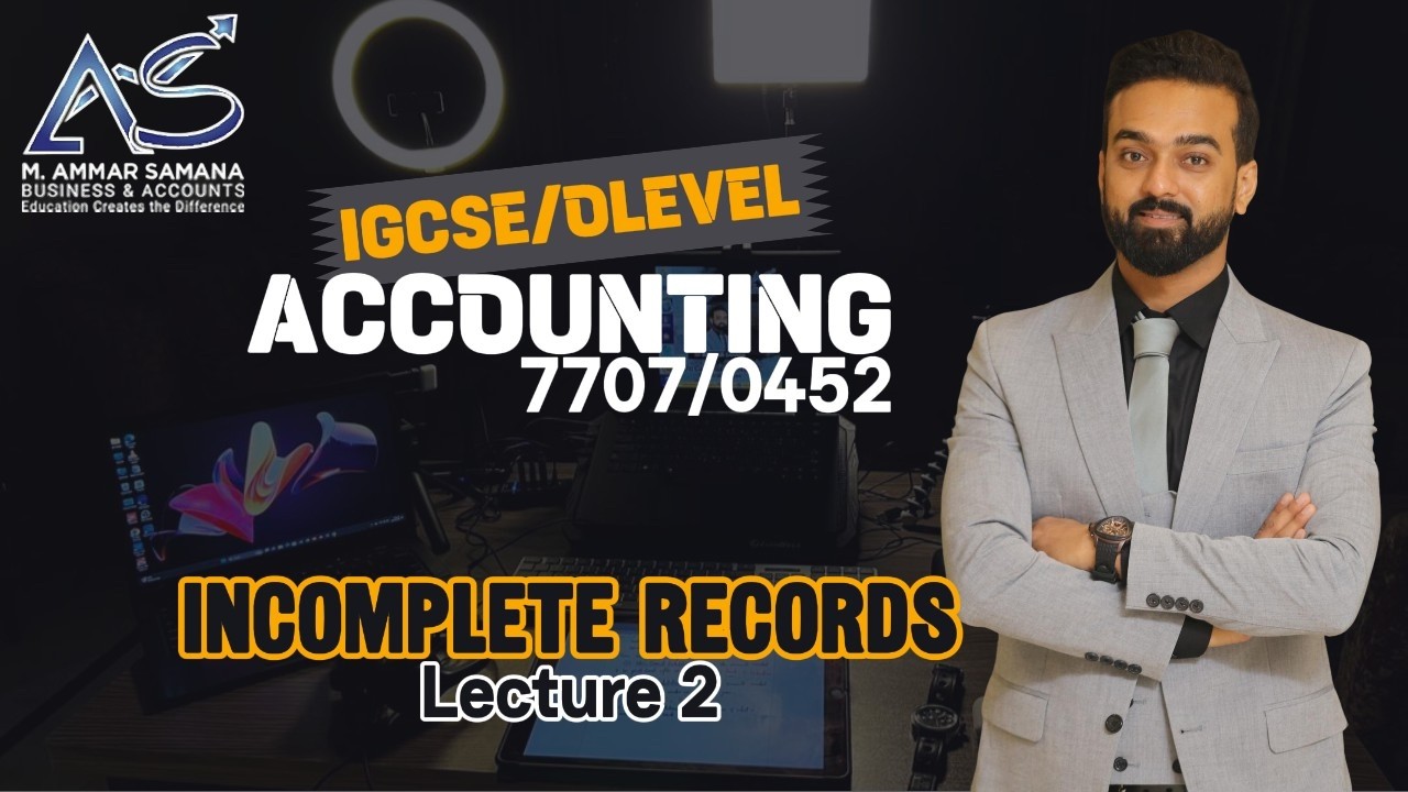 Accounting OLEVELS & IGCSE Class 81 - Incomplete Records - Profit working through Capital Statement