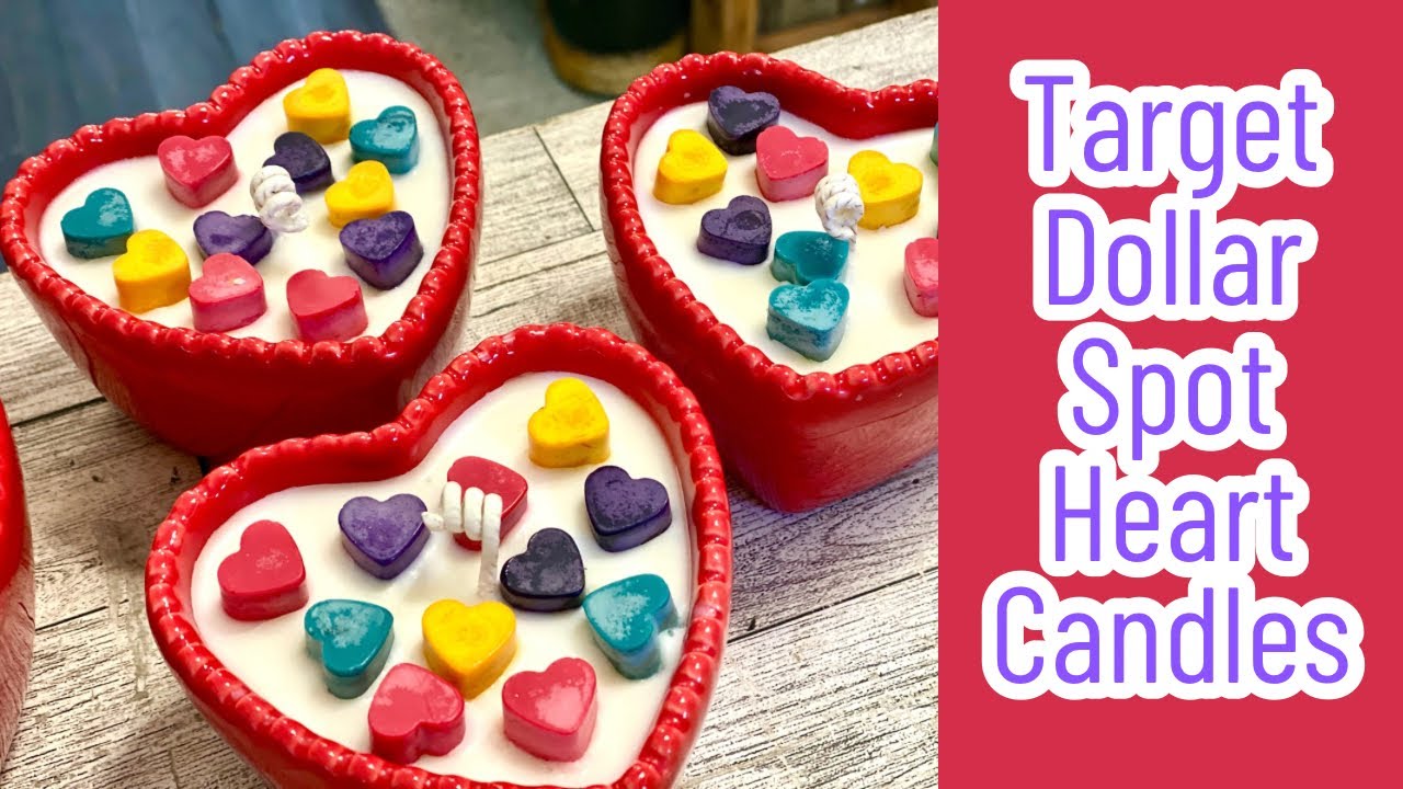 DIY Target Spot Heart Containers Candles | Make Your Own Valentines Candle