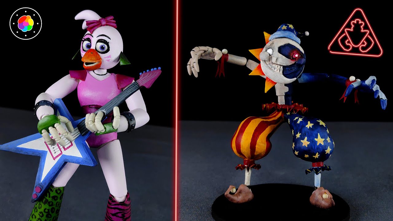 CREANDO los ANIMATRONICOS (Moondrop - Sunrise y Glamrock Chica) FNAF SB de Plastilina | PlastiVerse
