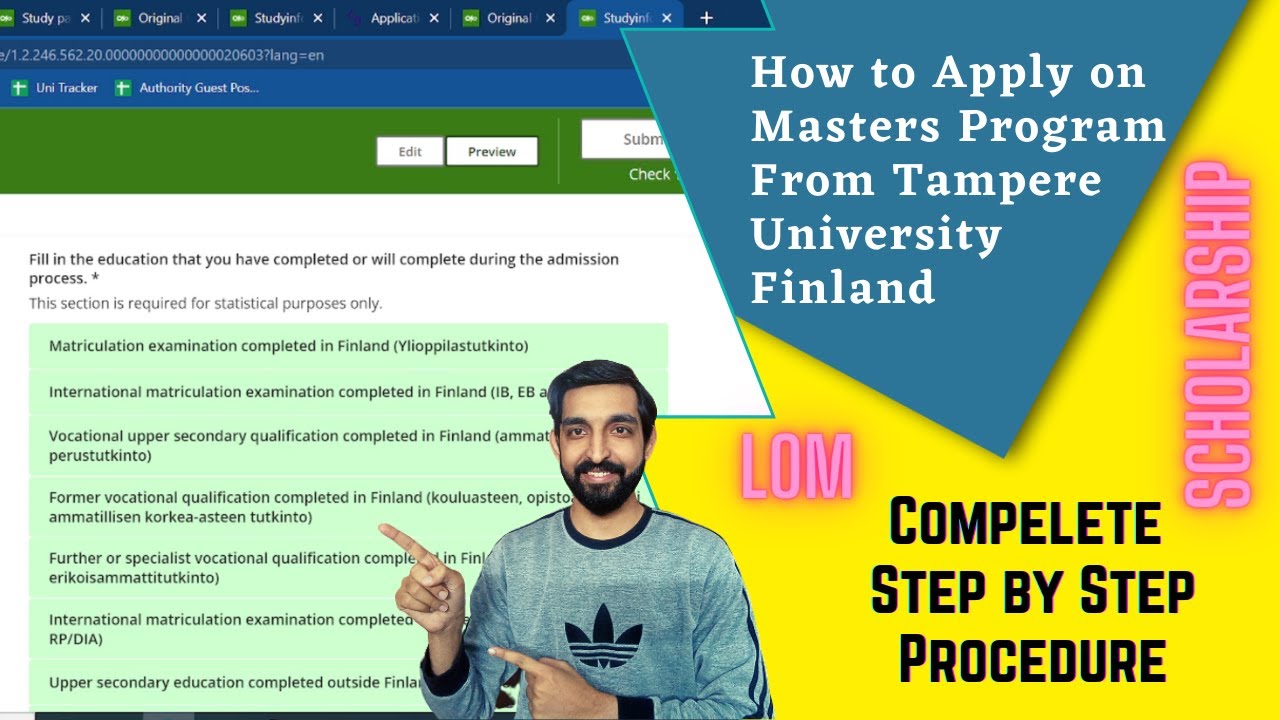 How to Apply in Finland University for masters niversity | Tampere University Application Process