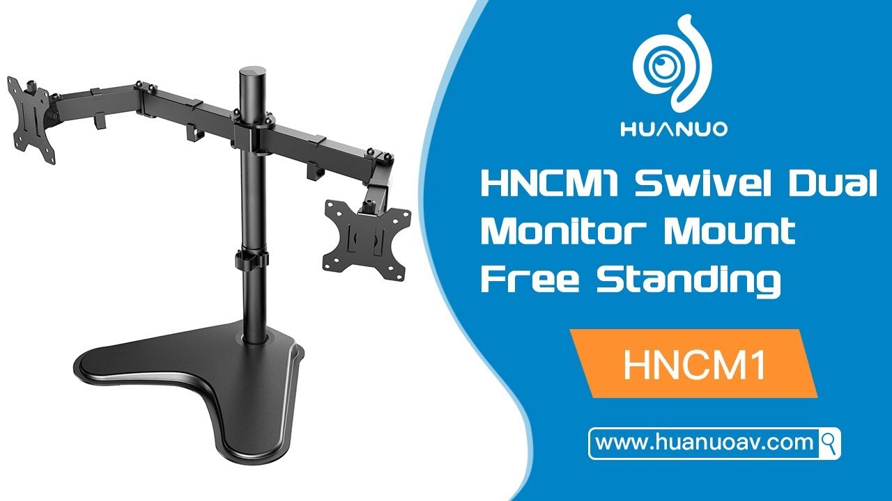 HUANUO HNCM1 Swivel Dual Monitor Mount Free Standing for 13-32 Inch Screens