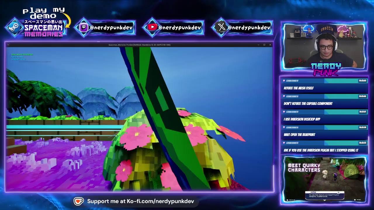 👾EP 103 - Making a JRPG / 2.5D pixel art UE5/BlockBench/Crocotile3D/Aseprite Live Game Dev 👾