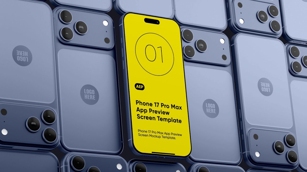 Tiled iPhone 17 Pro Max App Preview Mockup Template