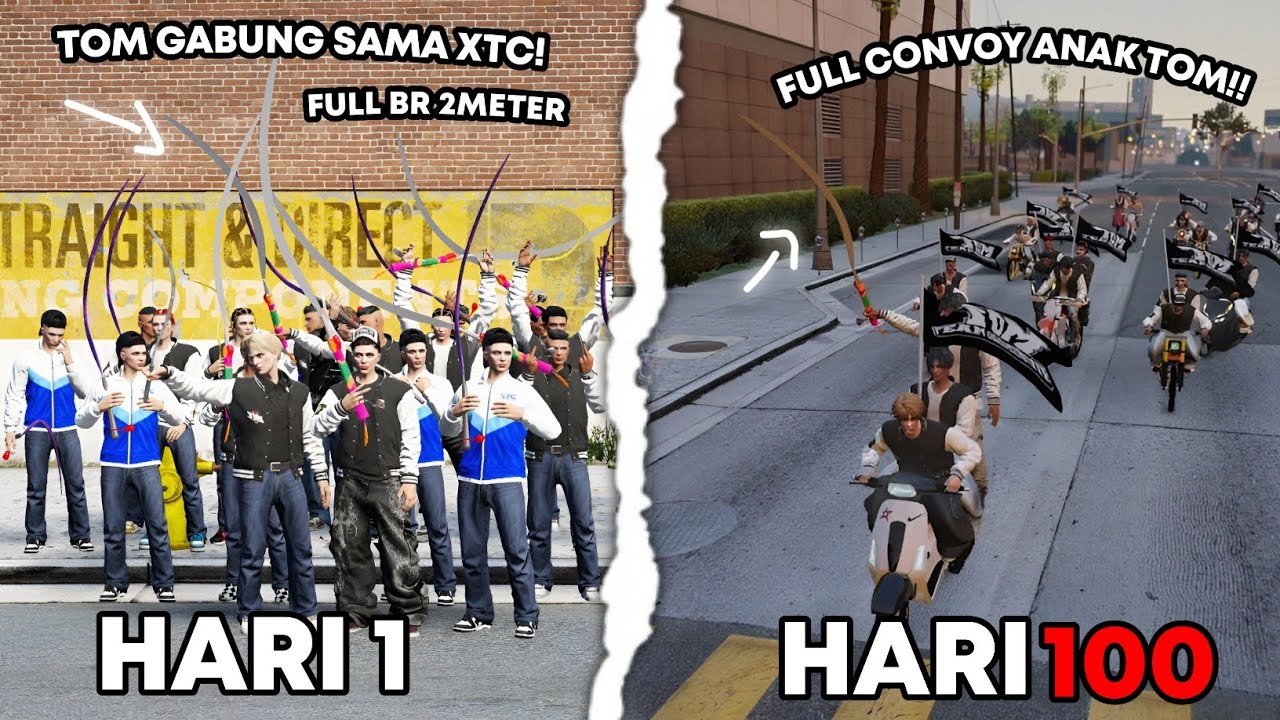 100 HARI DI GTA 5 TAWURAN ANTAR GANGSTER