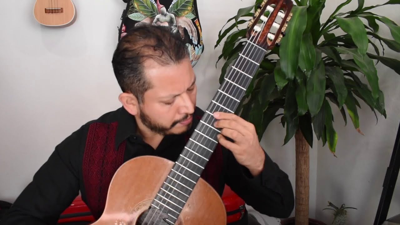 Una flor en la laguna. Julio César Oliva. César Lara, guitarra.