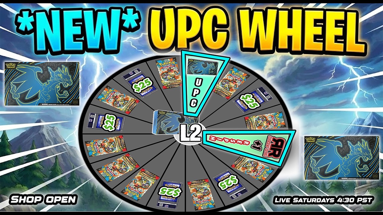 $20 MEGA CHARIZARD UPC WHEEL  !shop !shorts 🔴 LIVE