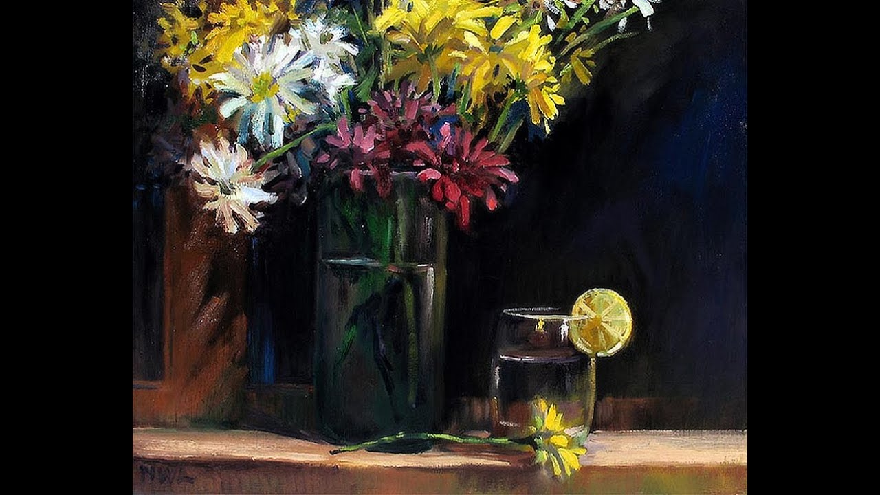 Singapore Artist Ng Woon Lam Floral Oil Painting