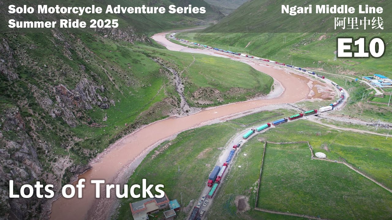 Entered Tibet, loads of trucks, and foreign visitors banned. Motorcycle Adventure with Benelli 702