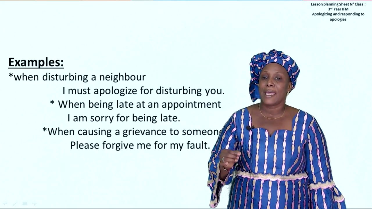 Apologizing and responding to apologies - IFM