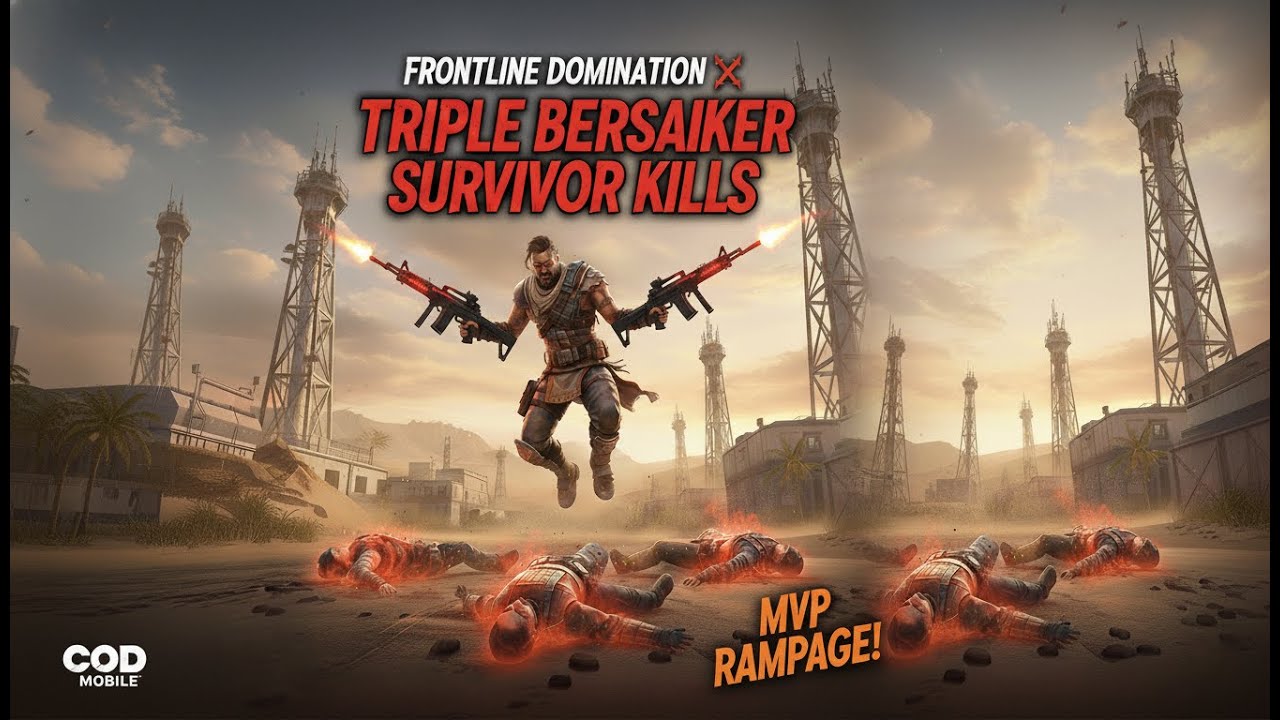 Combine Frontline Domination ⚔️ Triple Berserker Survivor Kills | COD Mobile MVP Rampage!