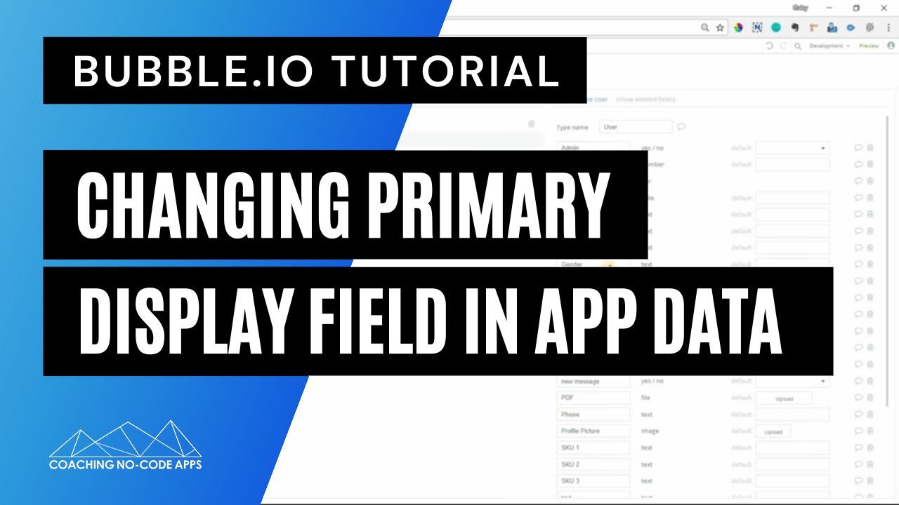 Bubble.io Tutorial: How to Set a Primary Display Field in Your App