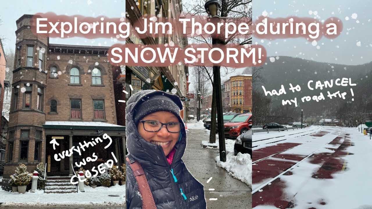 Exploring Jim Thorpe during a SNOW STORM! | I had to CANCEL my Road Trip ❄️