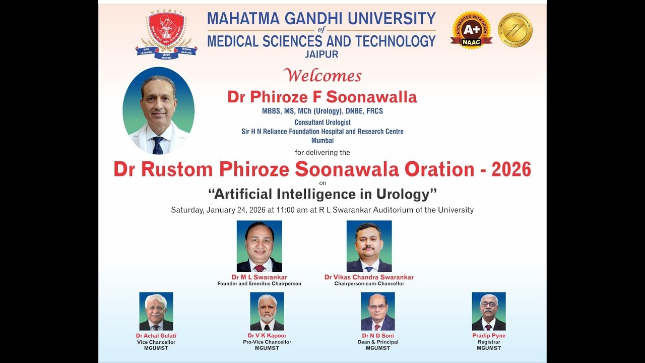Dr Rustom Phiroze Soonawala Oration - 2026