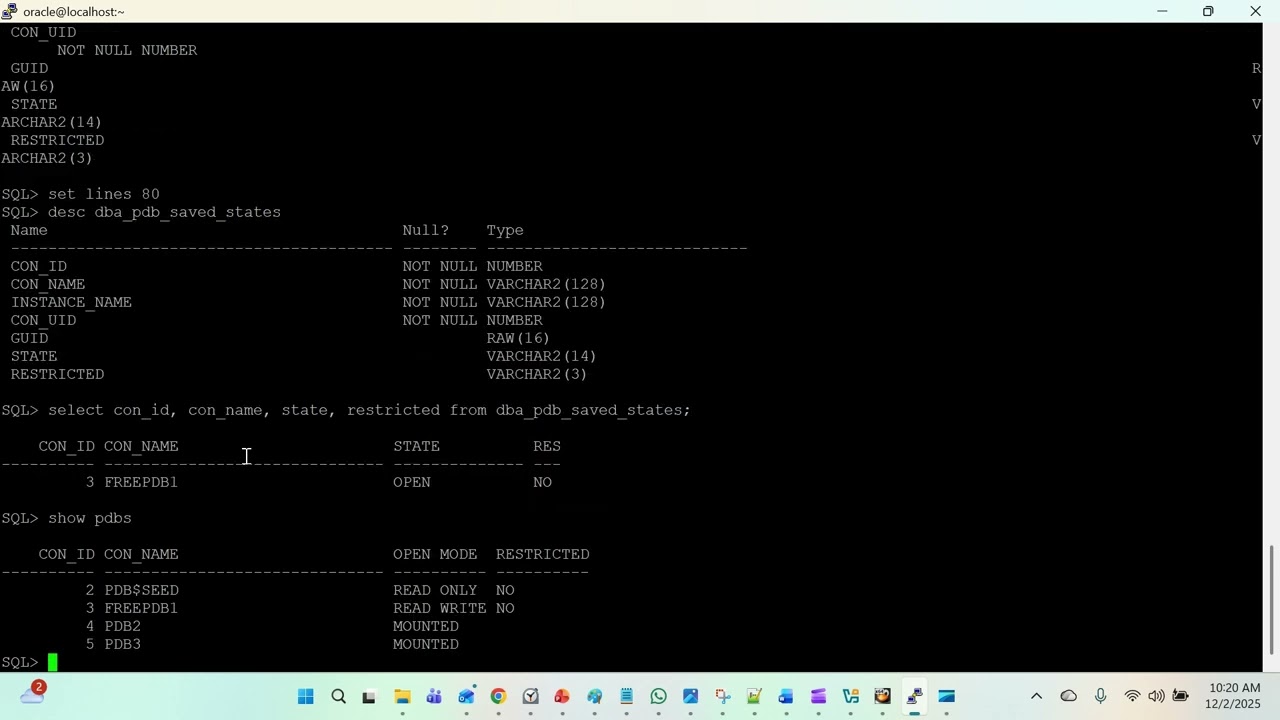 Saving Pluggable Database (PDB) startup State in Oracle 19c / 23ai