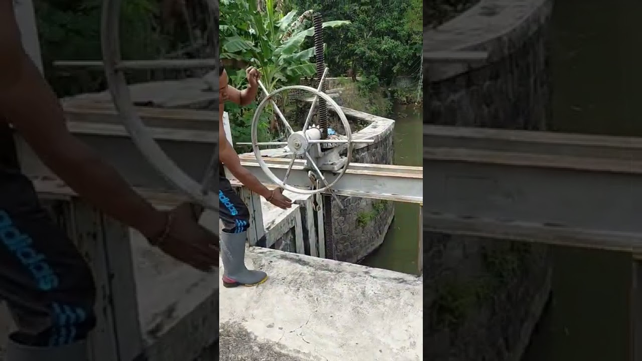 pembukaan pintu air Bendung Kedawung Kec.pandaan