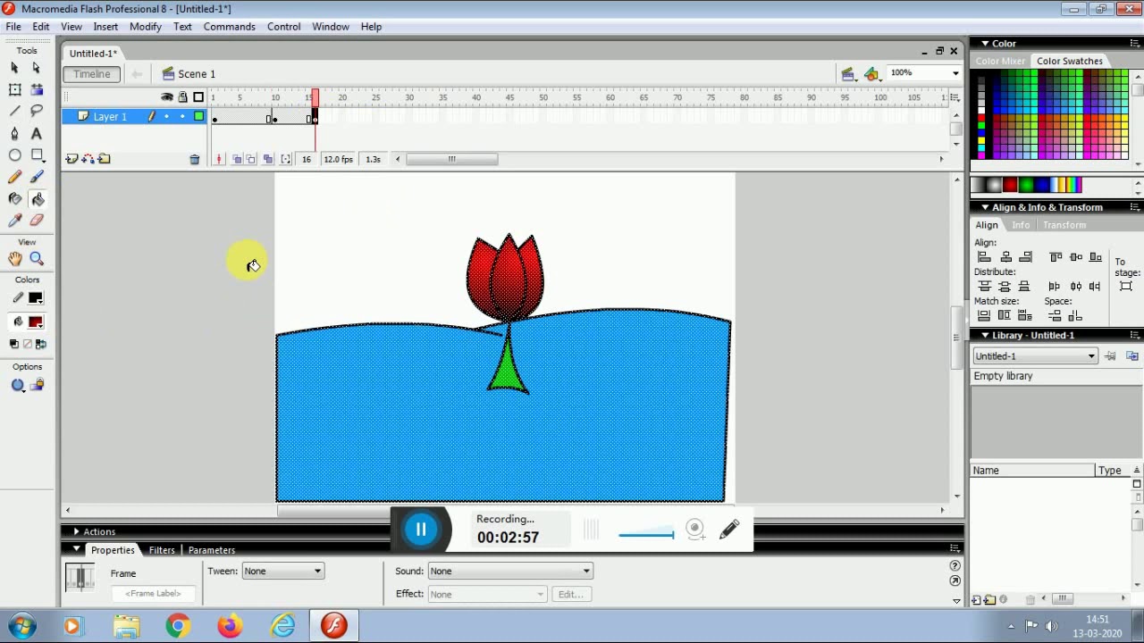 To create Flower Blooming using Macromedia Flash