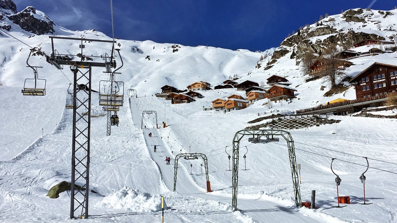 Alter Skilift und Sessellift Lauchernalp-Stafel, 16. März 2017