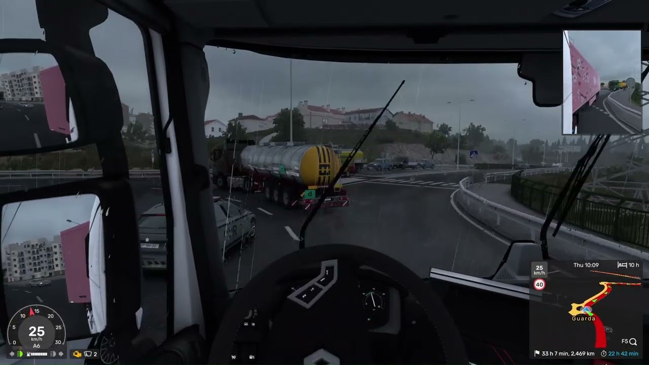 Just me, the rain, and 500km to go. No thoughts, just driving.#ets2