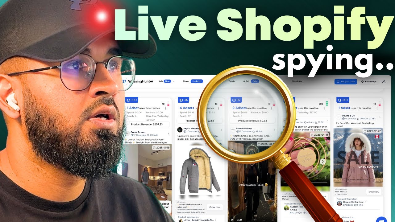 Шпионаж за магазинами Shopify и поиск товаров для дропшиппинга с доходом в 6-7 цифр в прямом эфире!