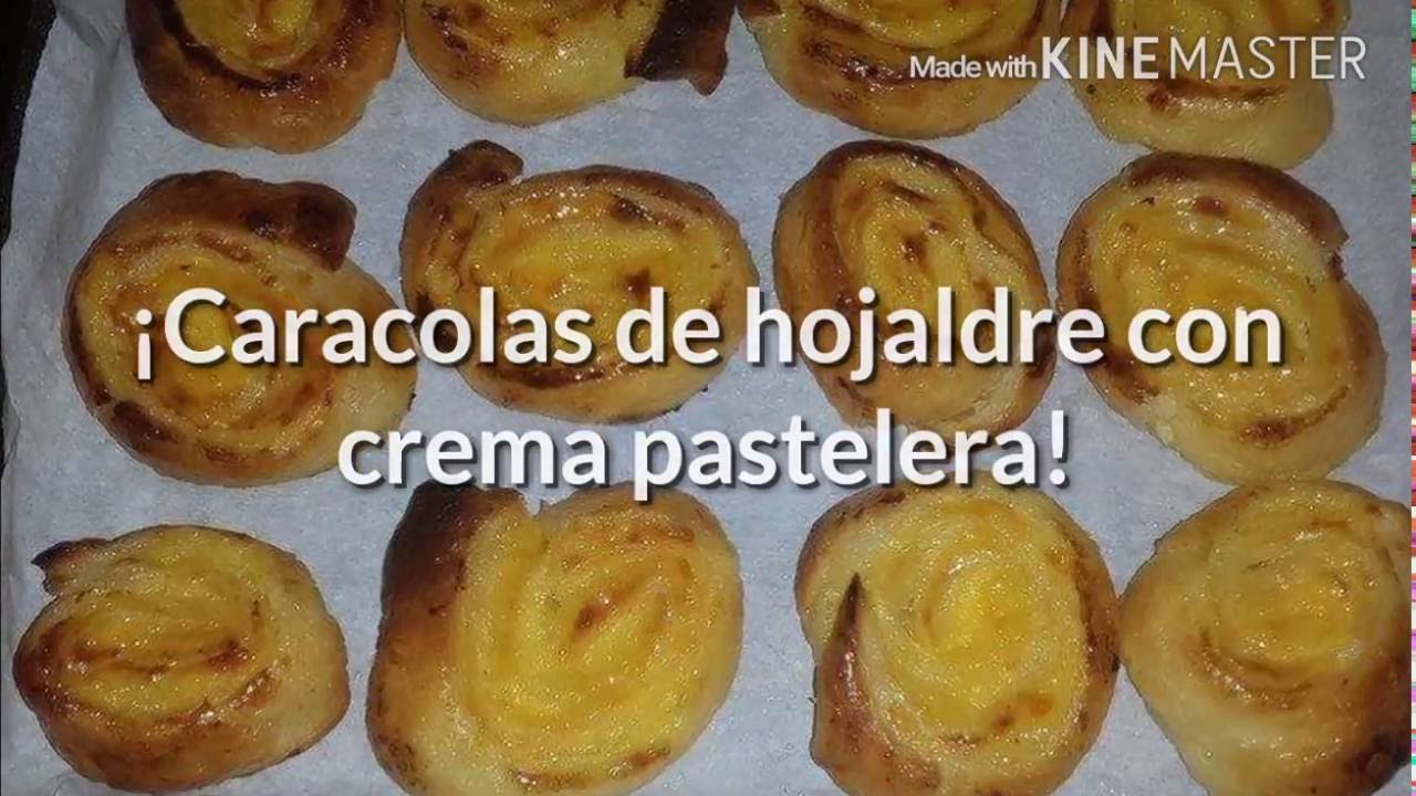 Caracolas de hojaldre rellenas de crema pastelera