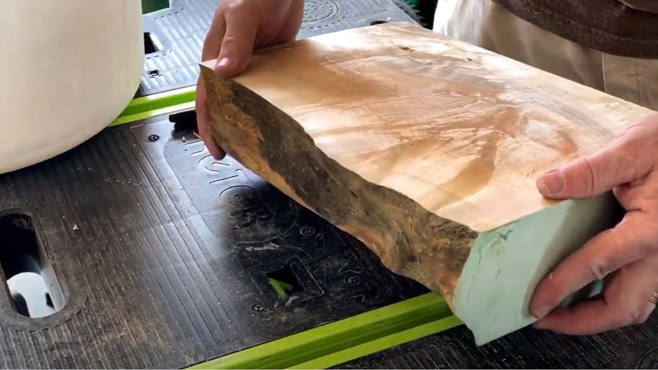 Woodturning Live Edge Maple Slab to Resin Bowl