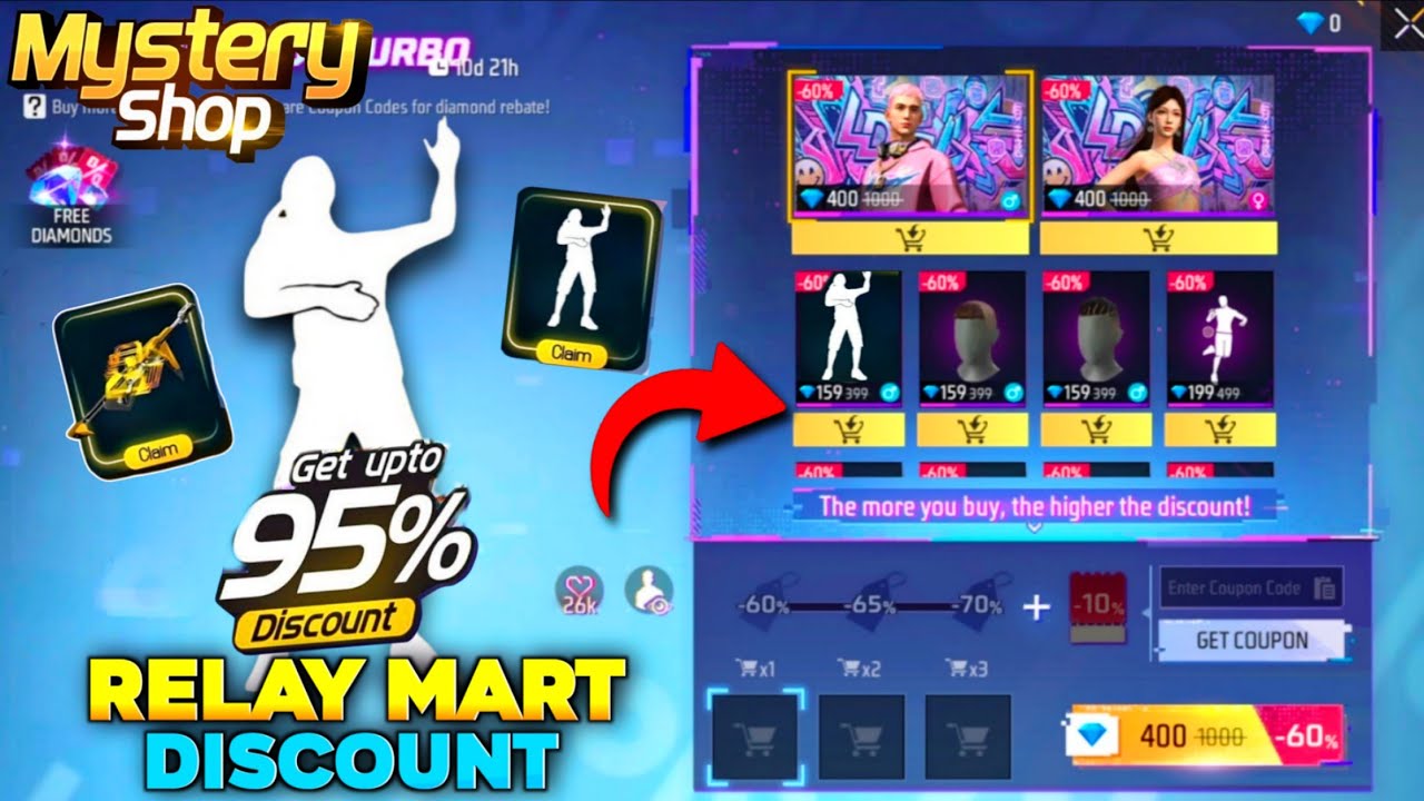 NEW RELAY MART DISCOUNT EVENT CONFIRMED 🤯 | NEXT MYSTERY SHOP EVENT FREE FIRE 🔥 | FREE FIRE NEW E...