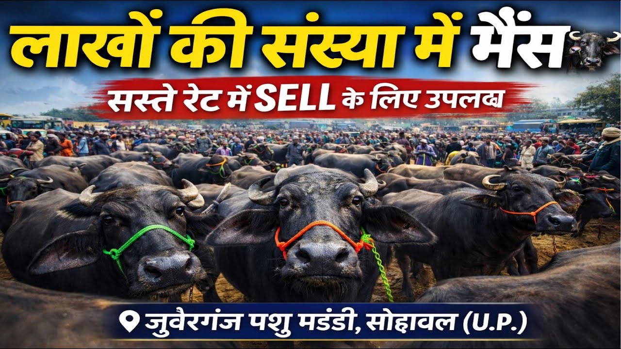 Буйволы на сотни тысяч 🐃 | Продажа по низким ценам | Животноводческий рынок Зубергандж, Сохавал (...