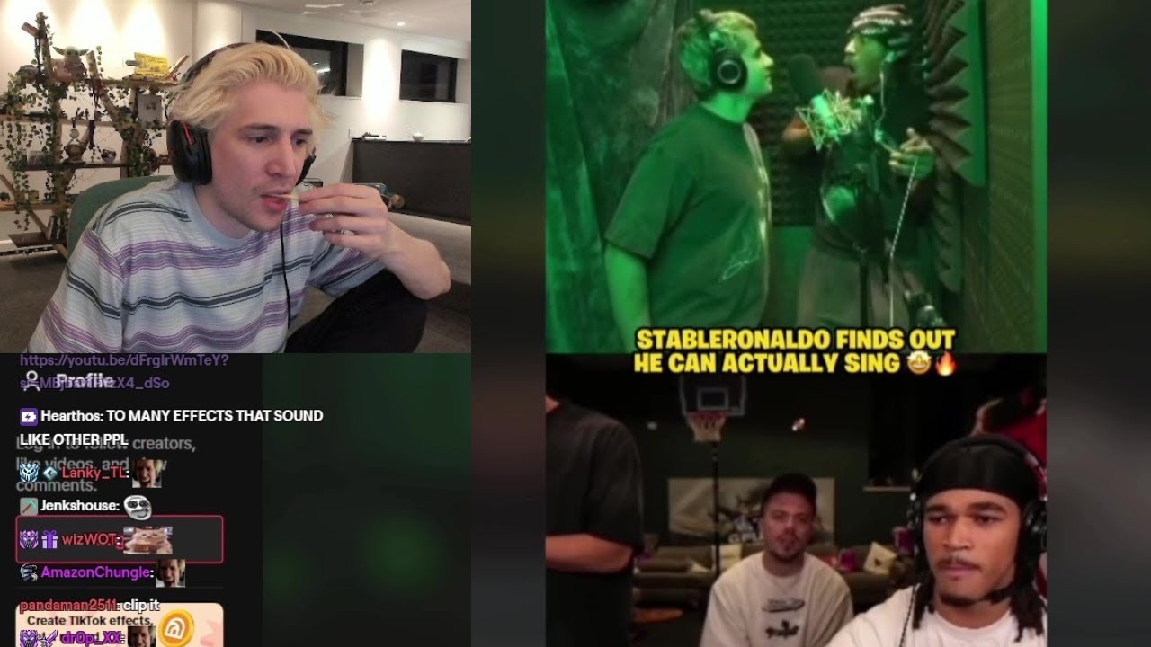 xQc Reacts to StableRonaldo Discovering he Could Actually Sing