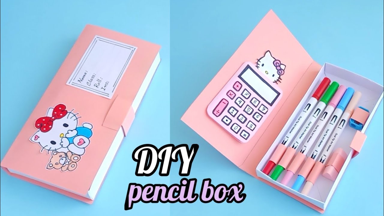 How to make a paper pencil box | DIY paper pencil box idea /Easy Origami box tutorial / Origami