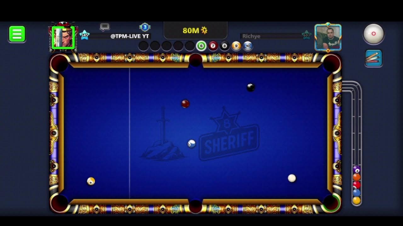 8 ball  pool trickshot on the best account