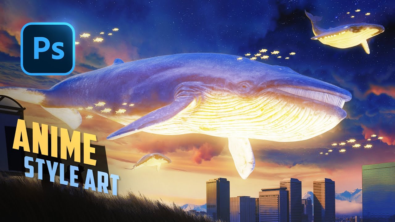 Creating Fantasy Whales in Photoshop | Photo Manipulation Speed Art
