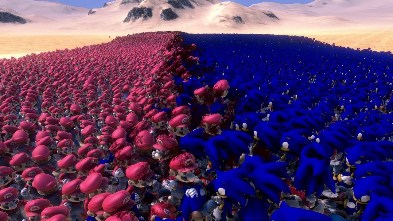 20,000 Sonics vs 10,000 Marios - Incredible Close Insane Battle UEBS Ultimate Epic Battle Simulator