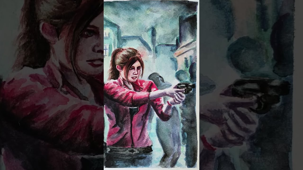 Pintando a Clair y Leon - Resident Evil 2 Remake:  - Jurieta Water #Shorts