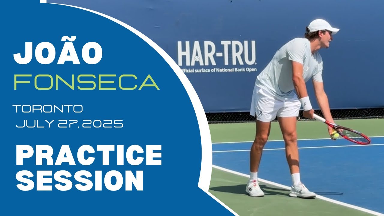 🇧🇷João Fonseca - Serve and Return Practice in Toronto at the 2025 National Bank Open