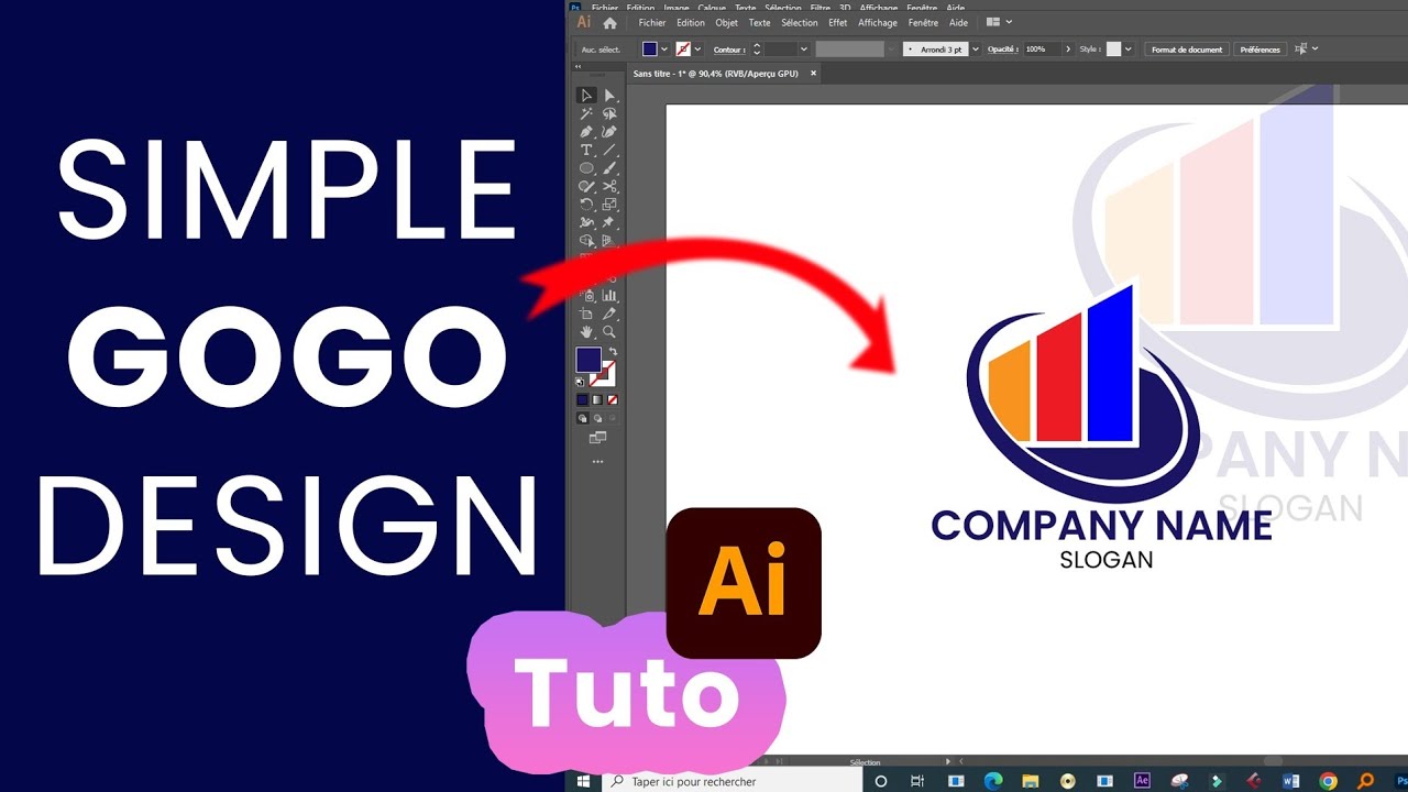 Logo design simple style - tuto Illustrator pour débutants