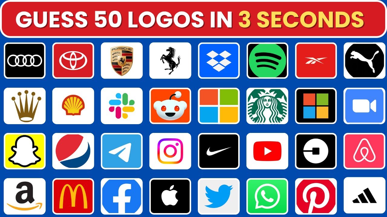Can You Guess 50 Logos in Just 3 Seconds? Challenge Your Brand Knowledge!