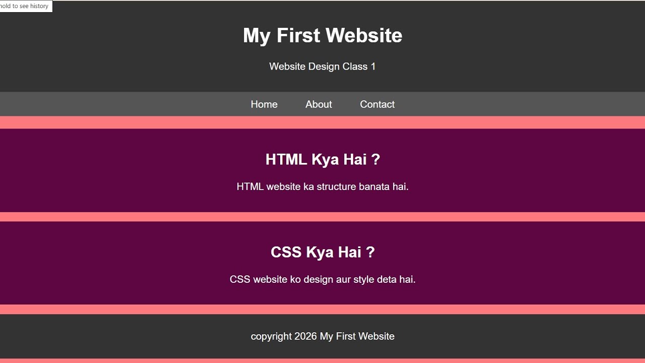 Website Design Class 1 | HTML & CSS Basic Tutorial for Beginners