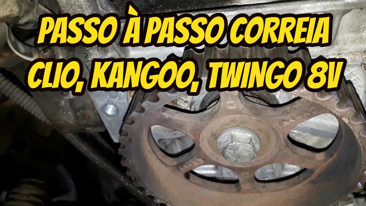 Passo &agrave; Passo troca correia dentada d7d, d7f clio, kangoo, twingo 1.0 8v